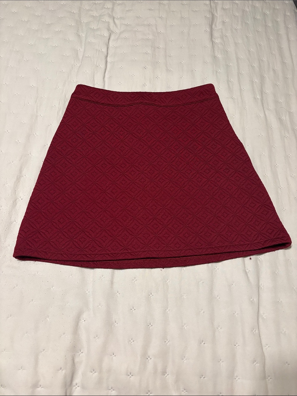 Forever 21 Diamond-Textured A-Line Mini Skirt - Wine